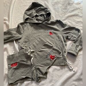 PINK Victoria's Secret Gray Boston Red Sox Hoodie & Shorts Set